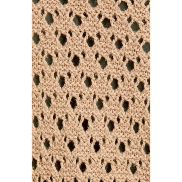 VINCE Crochet Cardigan Sweater Cashmere Wool Amber Light Cropped Knitwear Small - Picture 11 of 15